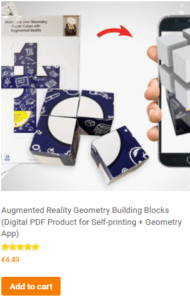 Augmented Reality Geometry Building Blocks (Digital PDF Product for Self-printing + Geometry App)